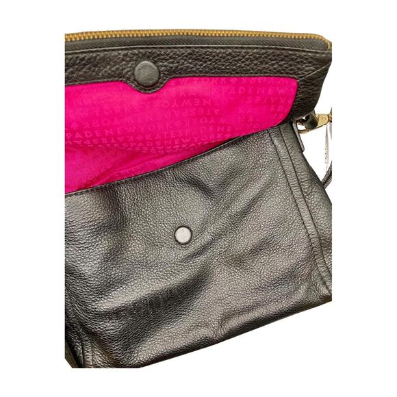 Kate Spade Black Pebbled Leather Foldover Crossbody - Picture 4 of 4